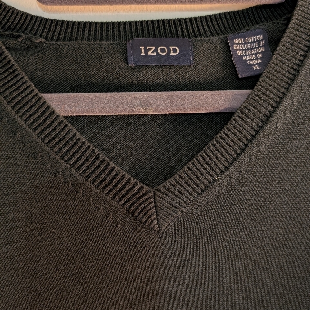 Men's Black V-Neck Sweater - Picture 2 of 5